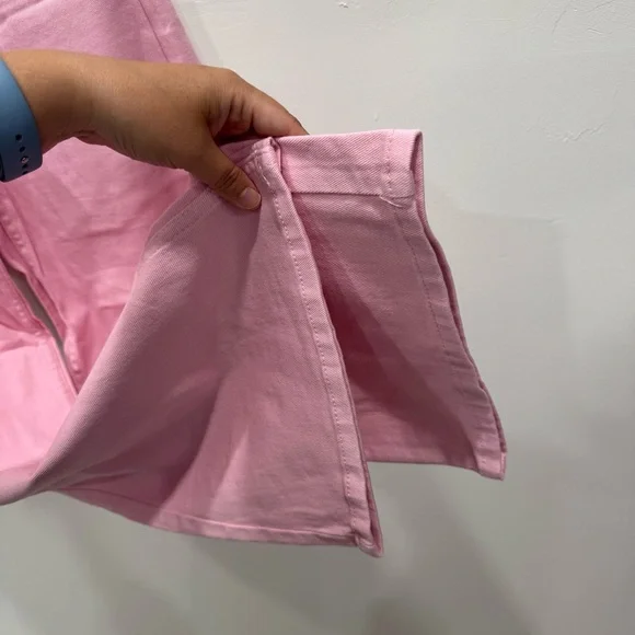 H&M High Rise Wide Leg Pink Jeans Size 4 Cotton Blend - Picture 3 of 6